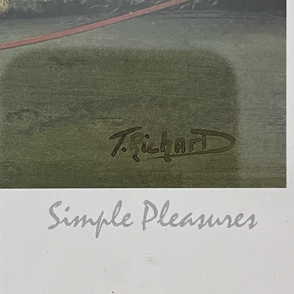 ART PRINT BY T. RICHARDS “SIMPLE PLEASURES" SIGNED AND FRAMED - Picture 4 of 7